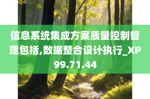 信息系统集成方案质量控制管理包括,数据整合设计执行_XP99.71.44