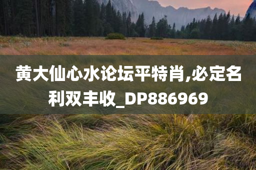 黄大仙心水论坛平特肖,必定名利双丰收_DP886969