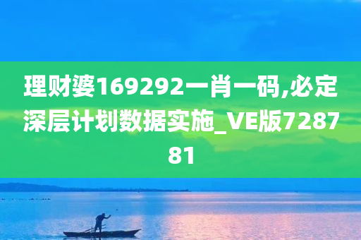 理财婆169292一肖一码,必定深层计划数据实施_VE版728781