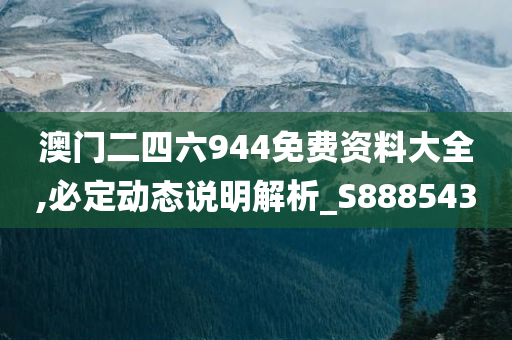 澳门二四六944免费资料大全,必定动态说明解析_S888543