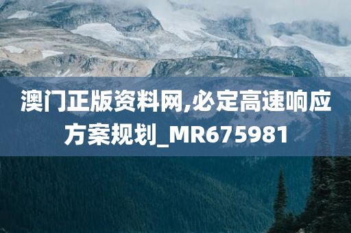 澳门正版资料网,必定高速响应方案规划_MR675981