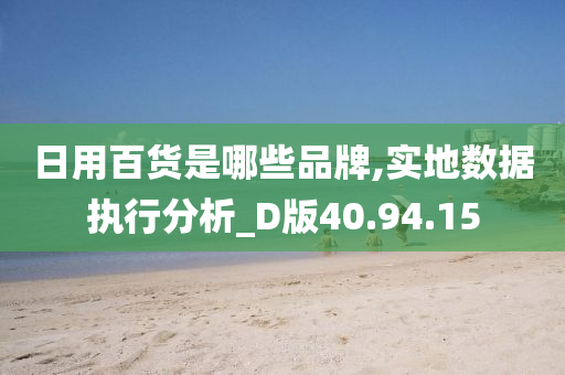 日用百货是哪些品牌,实地数据执行分析_D版40.94.15