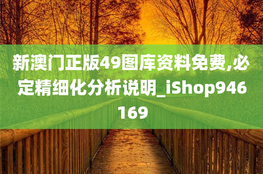 新澳门正版49图库资料免费,必定精细化分析说明_iShop946169