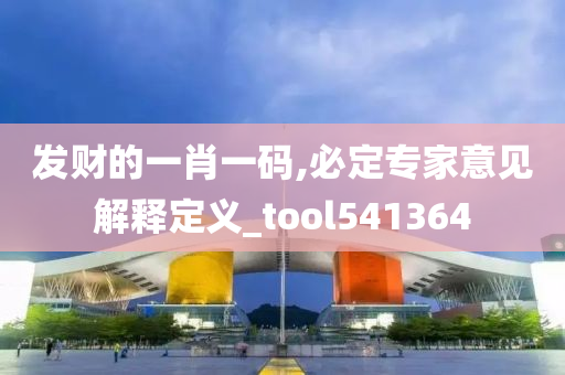 发财的一肖一码,必定专家意见解释定义_tool541364