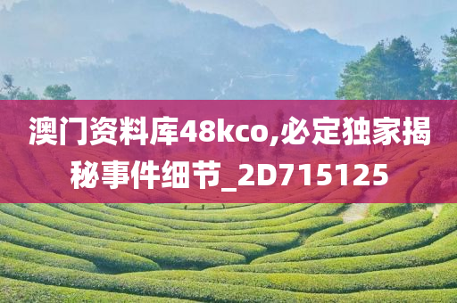 澳门资料库48kco,必定独家揭秘事件细节_2D715125