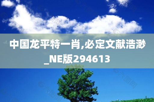 中国龙平特一肖,必定文献浩渺_NE版294613