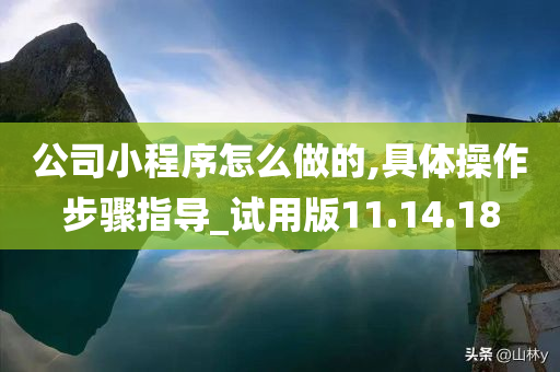 公司小程序怎么做的,具体操作步骤指导_试用版11.14.18