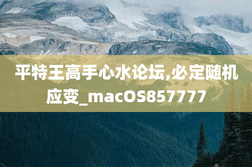 平特王高手心水论坛,必定随机应变_macOS857777