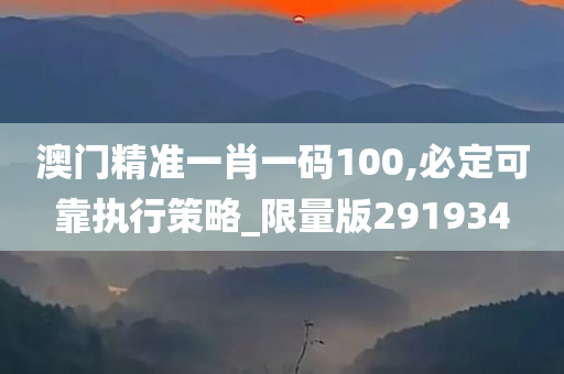 澳门精准一肖一码100,必定可靠执行策略_限量版291934