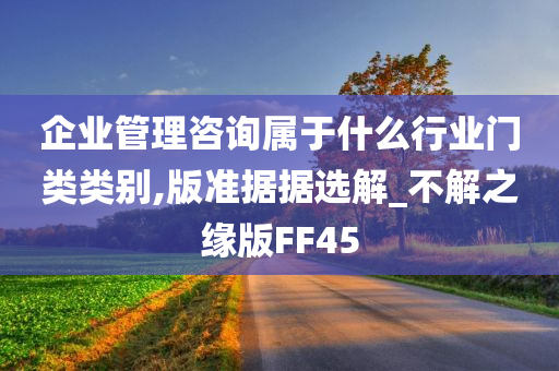 企业管理咨询属于什么行业门类类别,版准据据选解_不解之缘版FF45