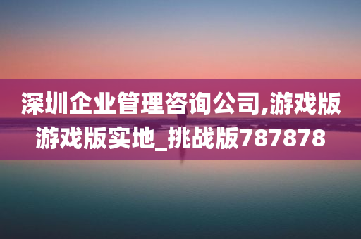 深圳企业管理咨询公司,游戏版游戏版实地_挑战版787878