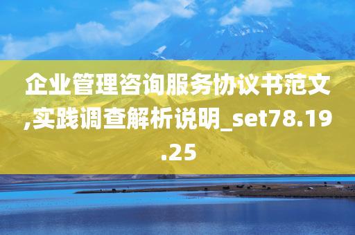 企业管理咨询服务协议书范文,实践调查解析说明_set78.19.25