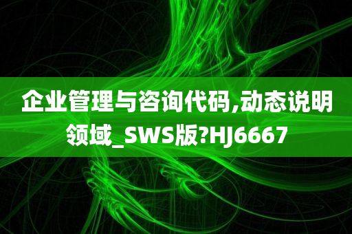 企业管理与咨询代码,动态说明领域_SWS版?HJ6667