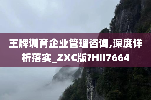 王牌训育企业管理咨询,深度详析落实_ZXC版?HII7664