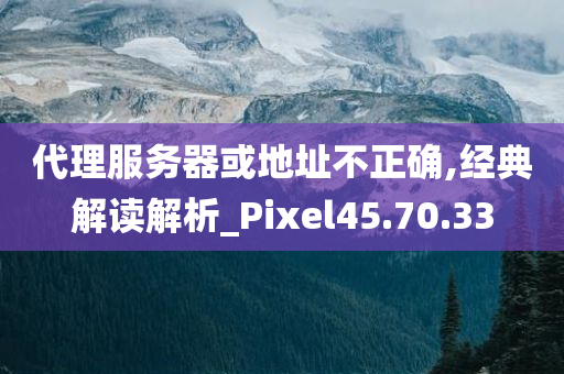 代理服务器或地址不正确,经典解读解析_Pixel45.70.33