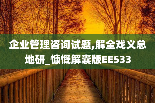 企业管理咨询试题,解全戏义总地研_慷慨解囊版EE533