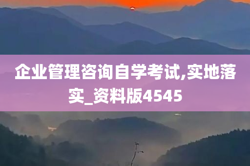 企业管理咨询自学考试,实地落实_资料版4545