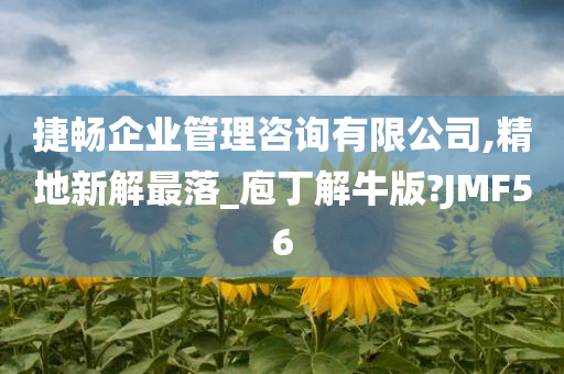 捷畅企业管理咨询有限公司,精地新解最落_庖丁解牛版?JMF56