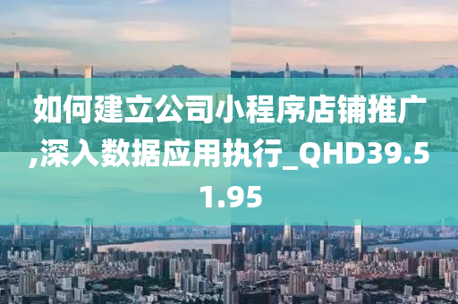 如何建立公司小程序店铺推广,深入数据应用执行_QHD39.51.95