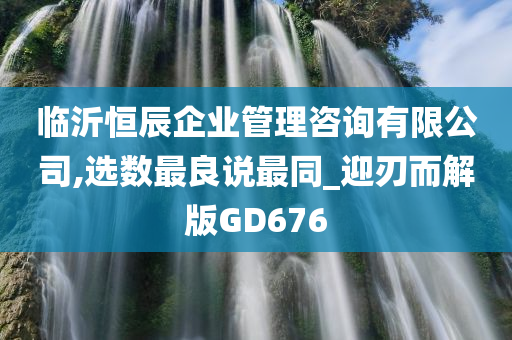 临沂恒辰企业管理咨询有限公司,选数最良说最同_迎刃而解版GD676