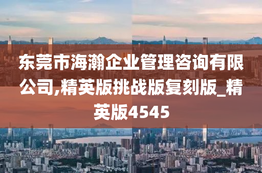 东莞市海瀚企业管理咨询有限公司,精英版挑战版复刻版_精英版4545