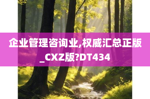 企业管理咨询业,权威汇总正版_CXZ版?DT434