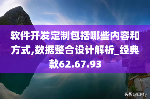 软件开发定制包括哪些内容和方式,数据整合设计解析_经典款62.67.93