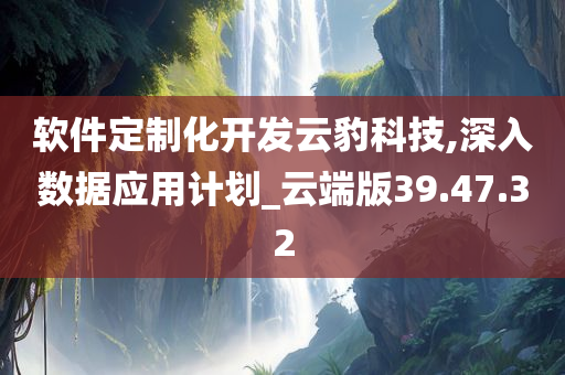 软件定制化开发云豹科技,深入数据应用计划_云端版39.47.32