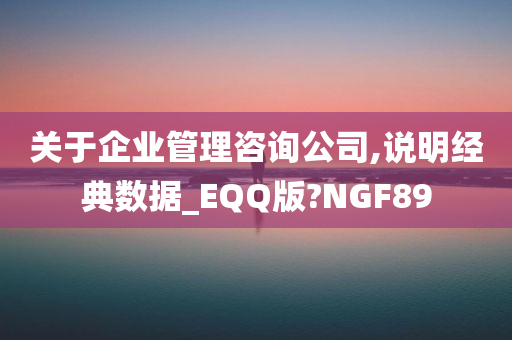 关于企业管理咨询公司,说明经典数据_EQQ版?NGF89