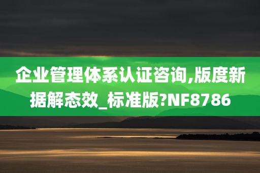 企业管理体系认证咨询,版度新据解态效_标准版?NF8786