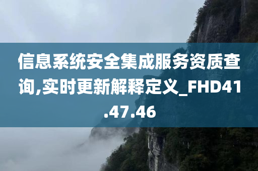 信息系统安全集成服务资质查询,实时更新解释定义_FHD41.47.46