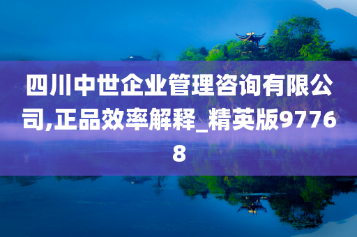 四川中世企业管理咨询有限公司,正品效率解释_精英版97768