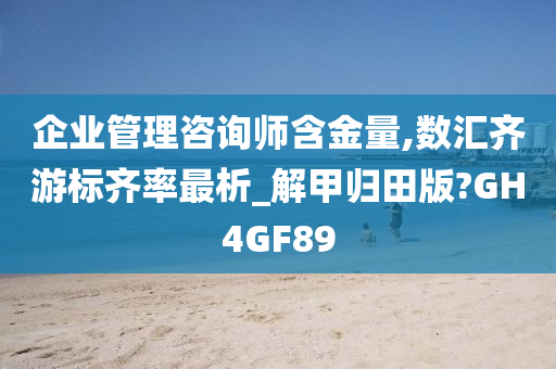 企业管理咨询师含金量,数汇齐游标齐率最析_解甲归田版?GH4GF89