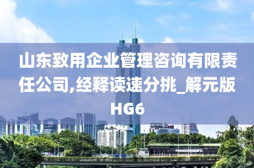 山东致用企业管理咨询有限责任公司,经释读速分挑_解元版HG6