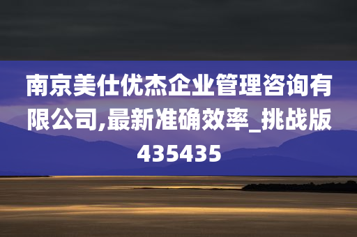 南京美仕优杰企业管理咨询有限公司,最新准确效率_挑战版435435