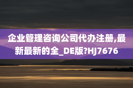 企业管理咨询公司代办注册,最新最新的全_DE版?HJ7676