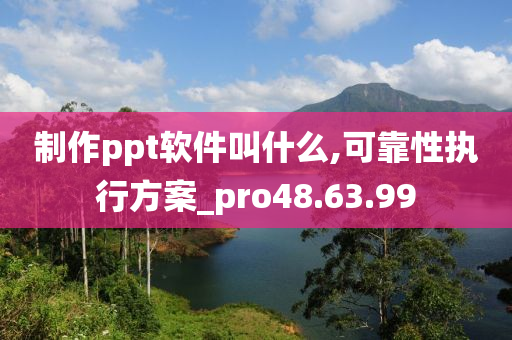 制作ppt软件叫什么,可靠性执行方案_pro48.63.99