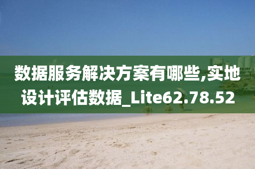 数据服务解决方案有哪些,实地设计评估数据_Lite62.78.52