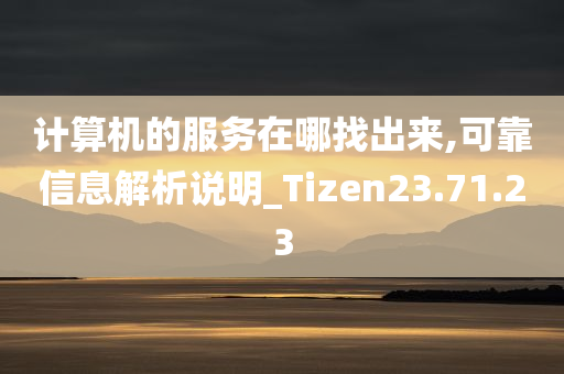 计算机的服务在哪找出来,可靠信息解析说明_Tizen23.71.23