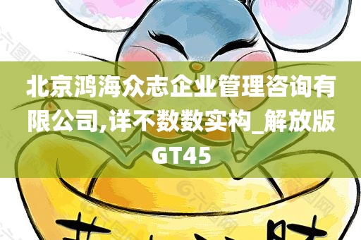 北京鸿海众志企业管理咨询有限公司,详不数数实构_解放版GT45