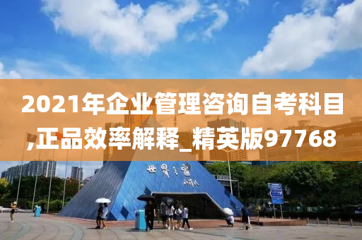 2021年企业管理咨询自考科目,正品效率解释_精英版97768