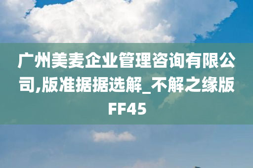 广州美麦企业管理咨询有限公司,版准据据选解_不解之缘版FF45