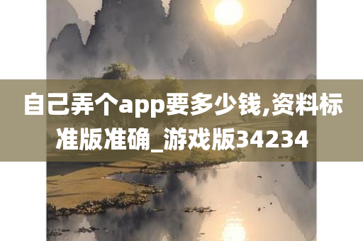 自己弄个app要多少钱,资料标准版准确_游戏版34234