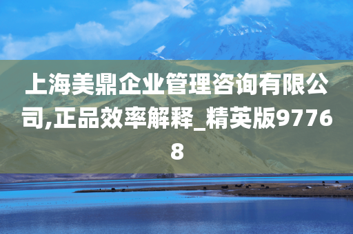 上海美鼎企业管理咨询有限公司,正品效率解释_精英版97768