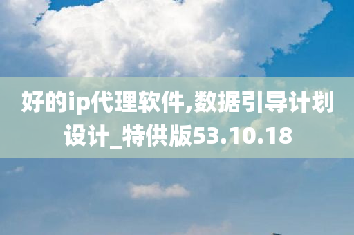 好的ip代理软件,数据引导计划设计_特供版53.10.18