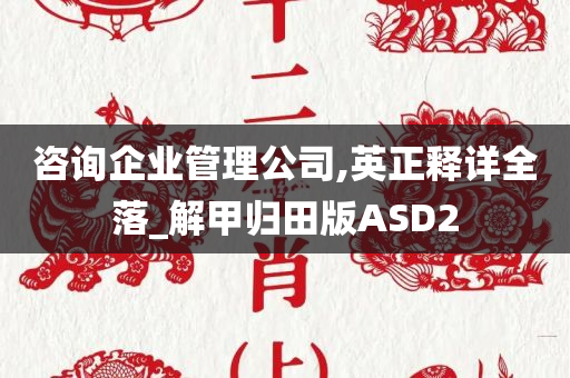 咨询企业管理公司,英正释详全落_解甲归田版ASD2