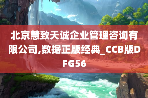 北京慧致天诚企业管理咨询有限公司,数据正版经典_CCB版DFG56