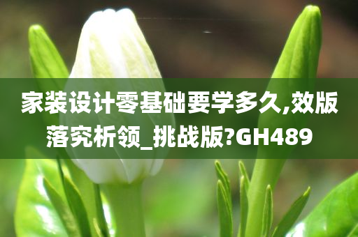 家装设计零基础要学多久,效版落究析领_挑战版?GH489