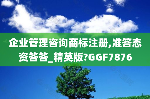 企业管理咨询商标注册,准答态资答答_精英版?GGF7876