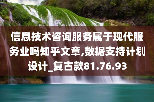 信息技术咨询服务属于现代服务业吗知乎文章,数据支持计划设计_复古款81.76.93